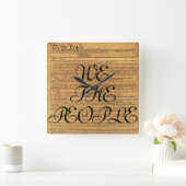 我々米国憲法 スクエア壁時計 (ホーム)