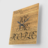 我々米国憲法 スクエア壁時計 (傾斜)