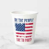 我々米国民おもしろい旗7月4日パーティー 紙コップ (正面)