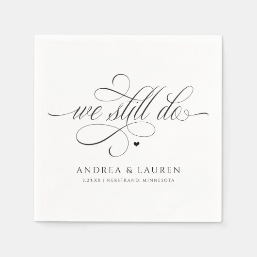 我々結婚がまだ行っている誓いの更新 スタンダードカクテルナプキン (正面)