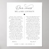 我々結婚の誓い | ハートロマンチックなアニバーサリーギフト ポスター (正面)