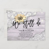 我々結婚はまだレースひまわりの延期 案内ポストカード (正面/裏面)