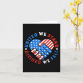 我々統一されたは分割されて立つ我々秋米国国旗S カード (黄色い花)