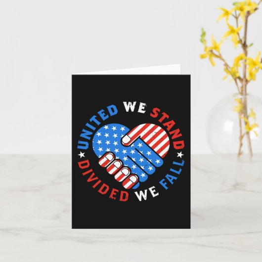 我々統一されたは分割されて立つ我々秋米国国旗S カード (黄色い花)
