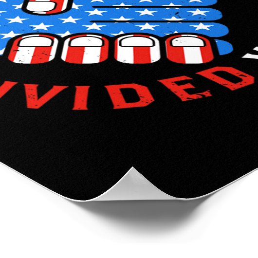 我々統一されたは分割されて立つ我々秋米国国旗S ポスター (角)