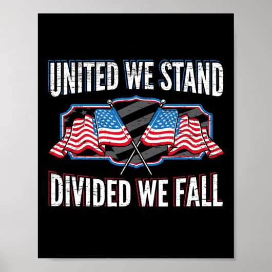 我々統一されたは分裂した我々の秋愛国的なアメリカ人 ポスター (正面)