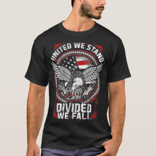我々統一されたは分裂して立つ我々秋愛国的退役軍人 Tシャツ