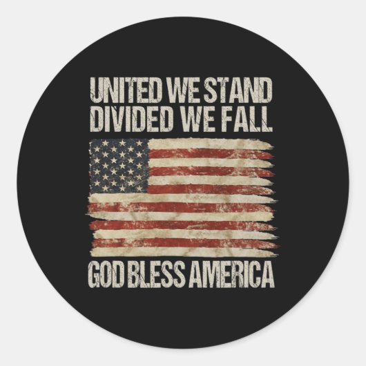 我々統一されたは分裂して立つ我々秋神祝福アメリカ ラウンドシール (正面)