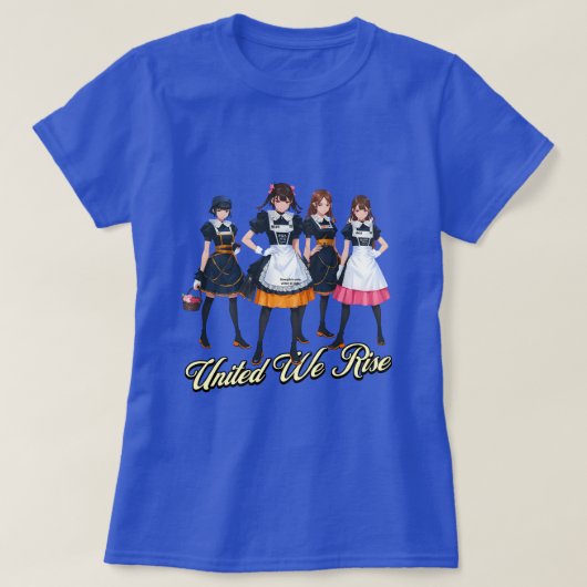 我々統一されたは立ち上がる：団結と奉仕のお祝い Tシャツ (デザイン正面)