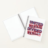 我々統一されたは立ち、分割した我々秋のスケッチブック ノートブック (内部)