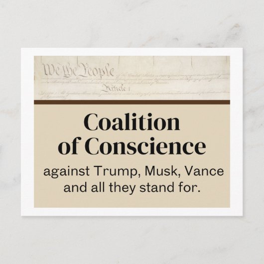 我々良心の連合はトランプを殺す ポストカード (正面)