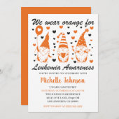 我々衣服オレンジ白血病認識度がんフリー 招待状 (正面/裏面)