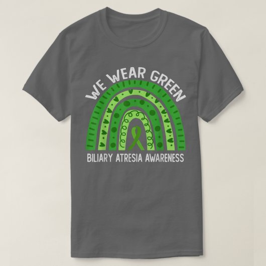 我々衣服グリーン胆道閉鎖認識度  Tシャツ (デザイン正面)