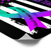 我々衣服ティール（緑がかった色）と紫の自殺防止粟原 ポスター (角)