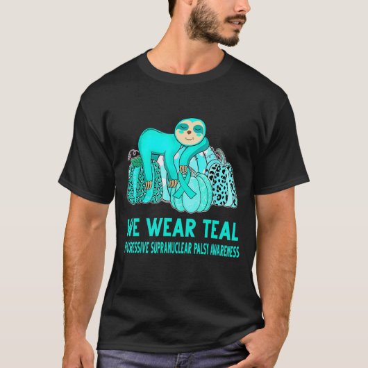 我々衣服ティール(緑がかった色)プログレッシブ核上まひアワーン Tシャツ (正面)