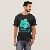 我々衣服ティール(緑がかった色)プログレッシブ核上まひアワーン Tシャツ (正面フル)