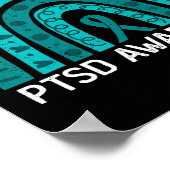 我々衣服ティール(緑がかった色)後外傷性ストレス障害Ptsd A ポスター (角)