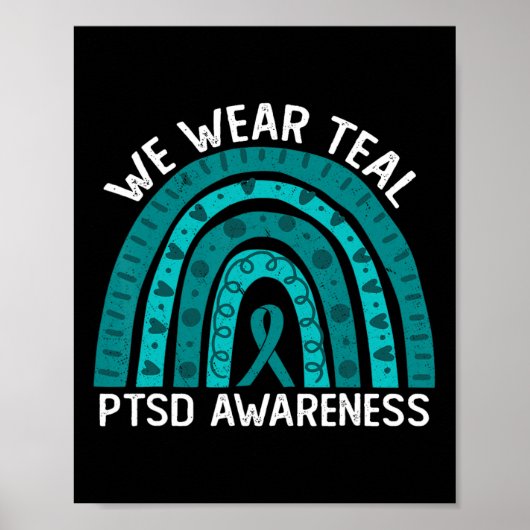 我々衣服ティール(緑がかった色)後外傷性ストレス障害Ptsd A ポスター (正面)