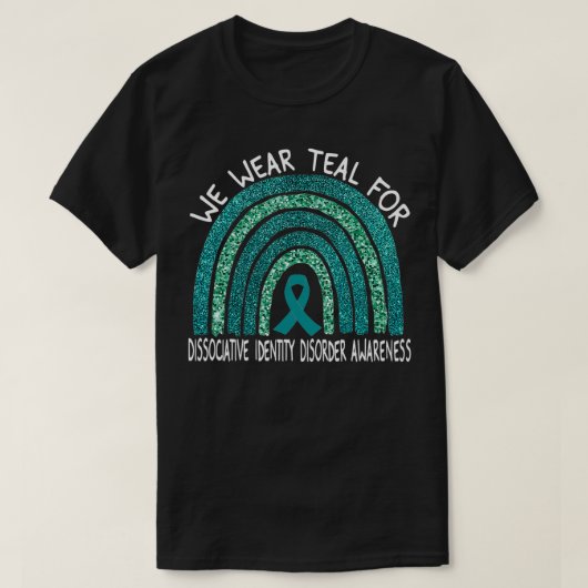 我々衣服ティール(緑がかった色)解離性同一性障害Ra Tシャツ (デザイン正面)
