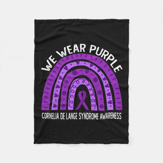 我々衣服パープルCornelia De Lange Syndrome Awar フリースブランケット (正面)