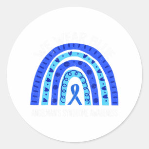 我々衣服ブルーFor Angelman's Syndrome認識度 ラウンドシール