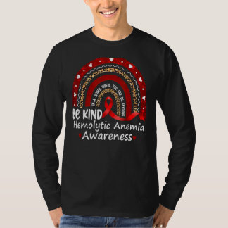 我々衣服レッド溶血性貧血認識度虹 Tシャツ