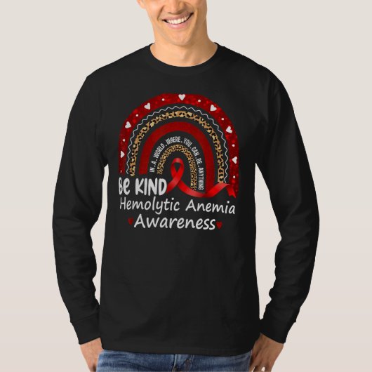 我々衣服レッド溶血性貧血認識度虹 Tシャツ (正面)