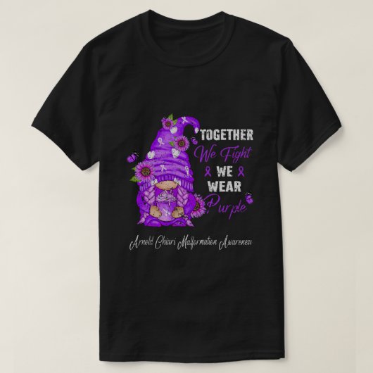 我々衣服格言我々はアーノルド・チアリ奇形と戦う Tシャツ (デザイン正面)