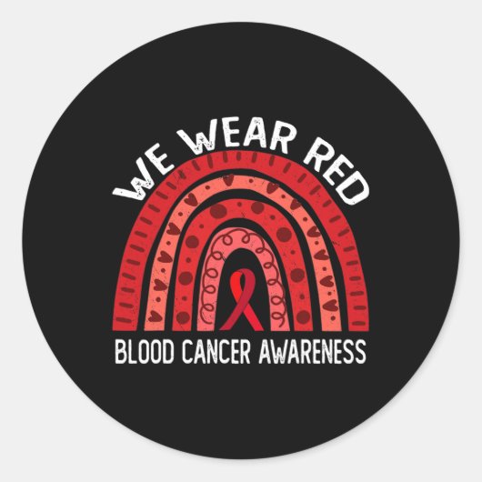 我々衣服赤for血液がん認識度2 ラウンドシール (正面)