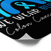 我々衣服青色結腸直腸がんヒョウ雨 ポスター (角)