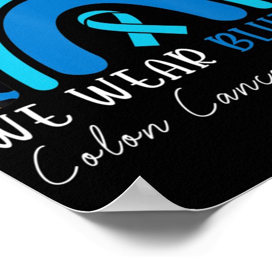 我々衣服青色結腸直腸がんヒョウ雨 ポスター (角)