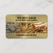 我々買金ゴールドパイル金ゴールドジュエリー背景3 名刺 (正面)