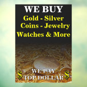 我々買金ゴールド銀コインジュエリーショップドア ウィンドウサイン (シート3)