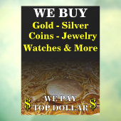 我々買金ゴールド銀コインジュエリーショップ巨大 ウィンドウサイン (シート3)