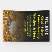 我々買金ゴールド銀コインジュエリー側壁 横断幕 (横)