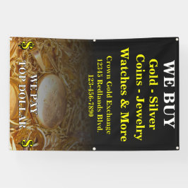 我々買金ゴールド銀コインジュエリー側壁 横断幕