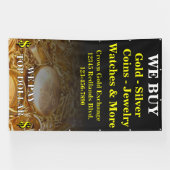 我々買金ゴールド銀コインジュエリー側壁 横断幕 (横)