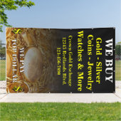 我々買金ゴールド銀コインジュエリー側壁 横断幕 (外側)