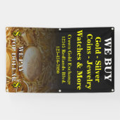 我々買金ゴールド銀コインジュエリー側壁 横断幕 (横)