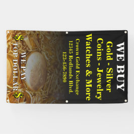 我々買金ゴールド銀コインジュエリー側壁 横断幕