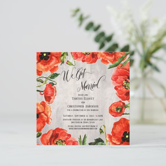 我々赤得いケシ結婚したの木の披露宴のみ 招待状 (スタンド正面)