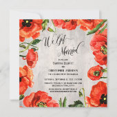 我々赤得いケシ結婚したの木の披露宴のみ 招待状 (正面)