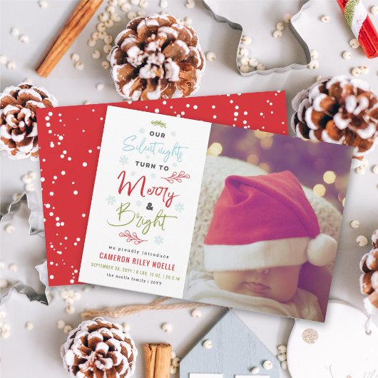 我々静かの夜は明るいメリー写真に変わる シーズンカード