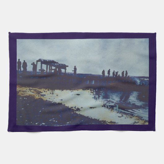 我々食べは皆、今、それを?ハーバーアイランド キッチンタオル (横)