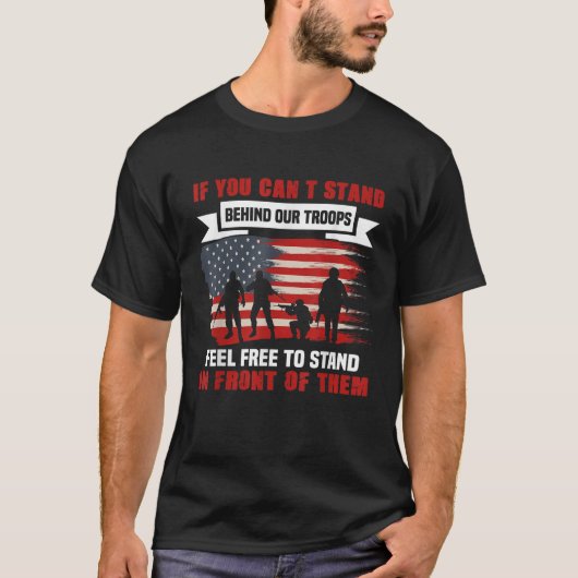 我がもし軍のアメリカの贈り物の後ろに立てろ Tシャツ (正面)