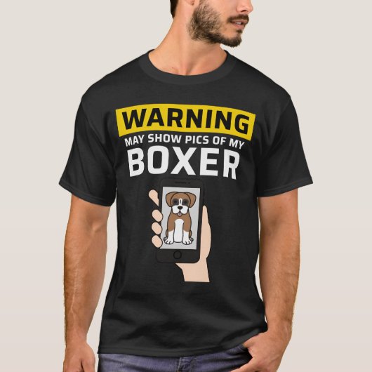 我がボア犬の娘の写真が表示される可能性があります 警告 Tシャツ (正面)