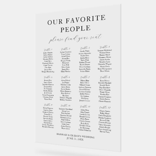 我が国お気に入りの人のアクリル結婚系座席表 アクリルサイン (傾斜)