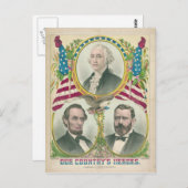 我が国のヒーローWashington Lincoln Grant ポストカード (正面/裏面)