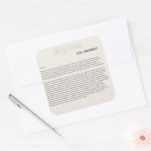 我が国は第25回憲法改正に抵抗する スクエアシール (封筒)