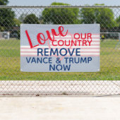 我が国を愛して今すぐヴァンスとトランプを削除 横断幕 (インサイチュ)